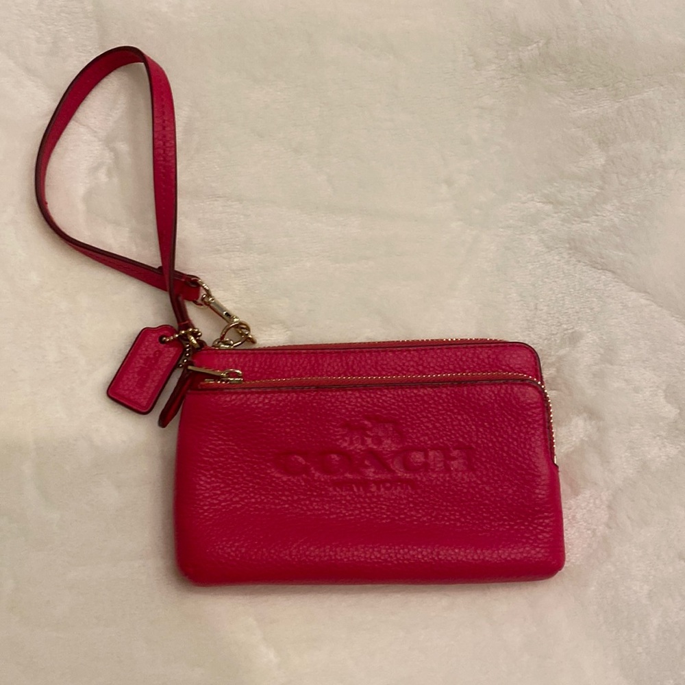 Coach Leather Hot Pink Wristlet